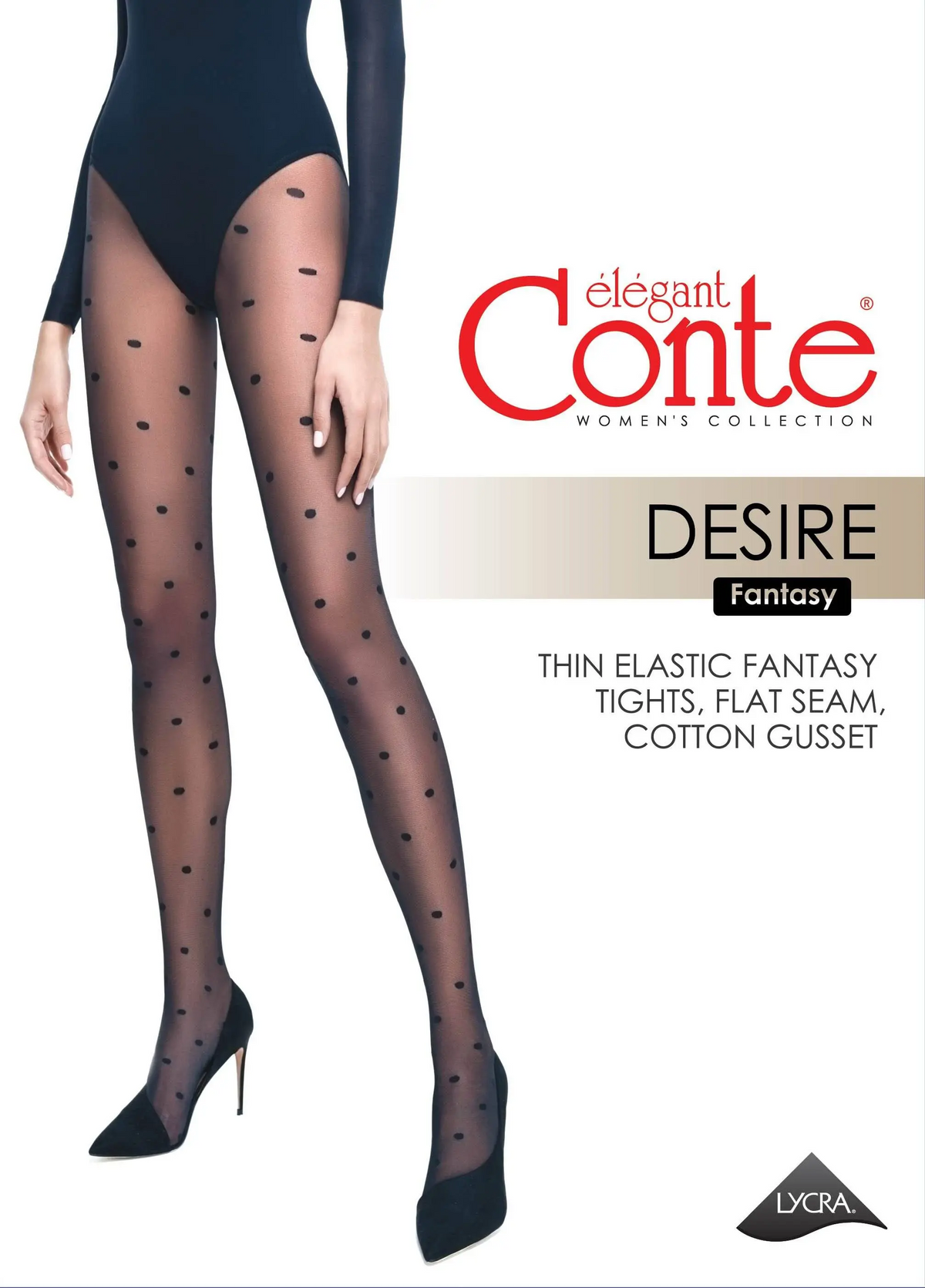 Conte (Poland) Desire 20 Den - Fantasy Women's Tights with Medium Polka Dots (18S-107/1SP)
