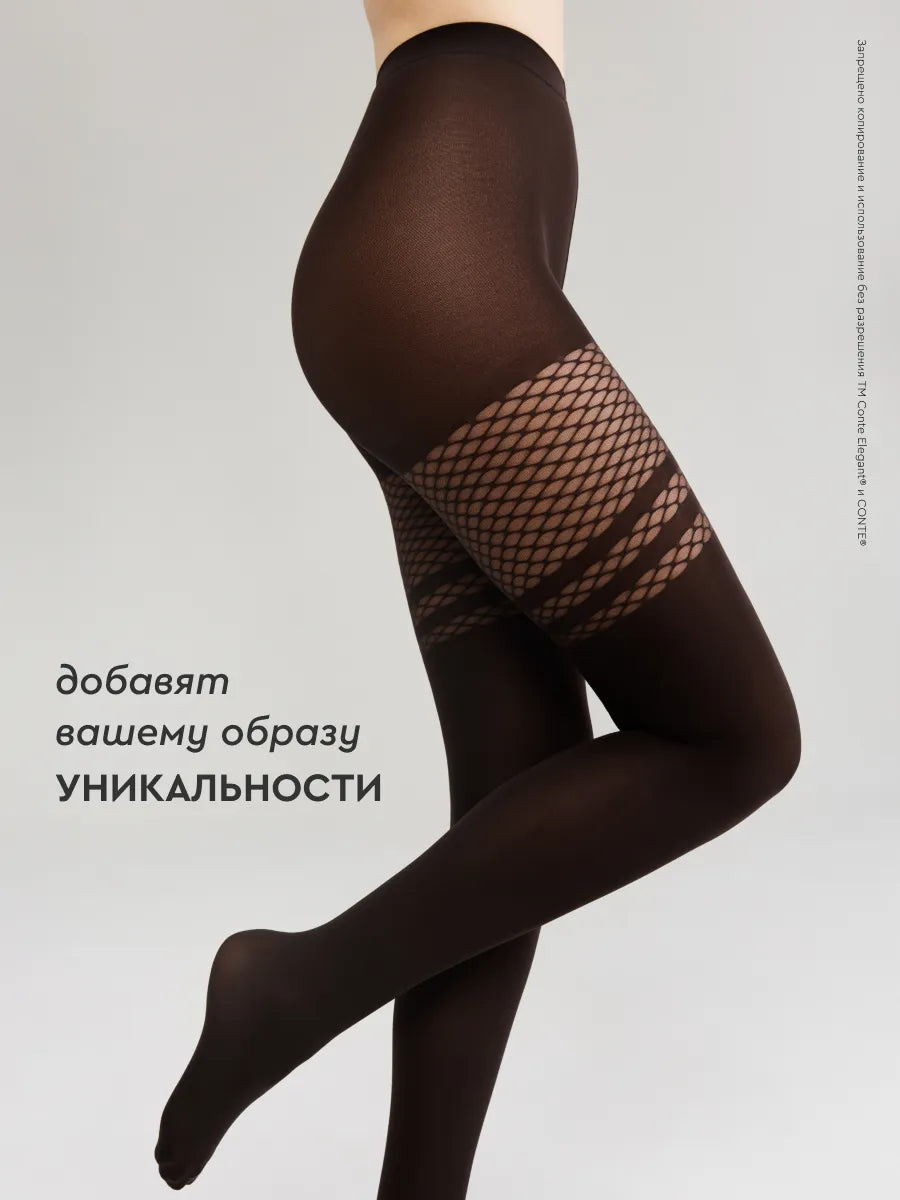 Conte Impulse 60 Den - Fantasy Women's Tights with large mesh and imitation stock (18С-13СП)