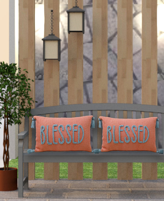 Handwoven Braid Couching Decorative Pillow, 14"X24"