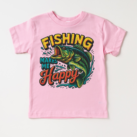 Fishing Make Me Happy Shirt - Bass Fishing Outdoors Tee