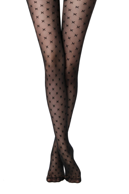 Conte Cross 20 Den - Fantasy Women's Tights with Cross Pattern (23S-69SP)