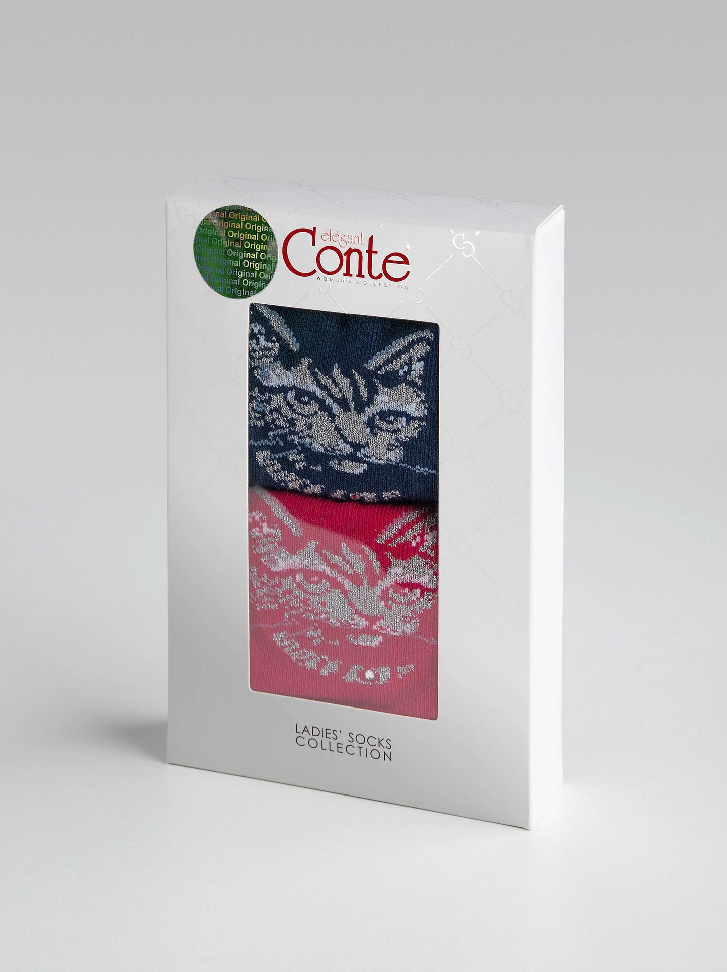Conte Elegant #17S-67SP(715) - Cotton Women's Socks Gift Box (2 pairs pack)