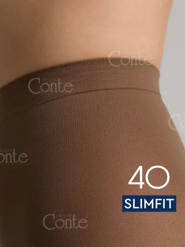 Conte Slimfit 40 Den - Modelling Women's Tights with a Wide Shaping Belt (23S-6SP)