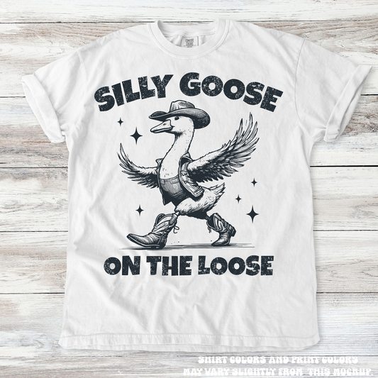 Retro Western Silly Goose On The Loose Shirt - Printed On Comfort Colors