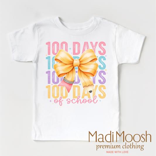 100 Days Of School Bow Shirt - School Tee