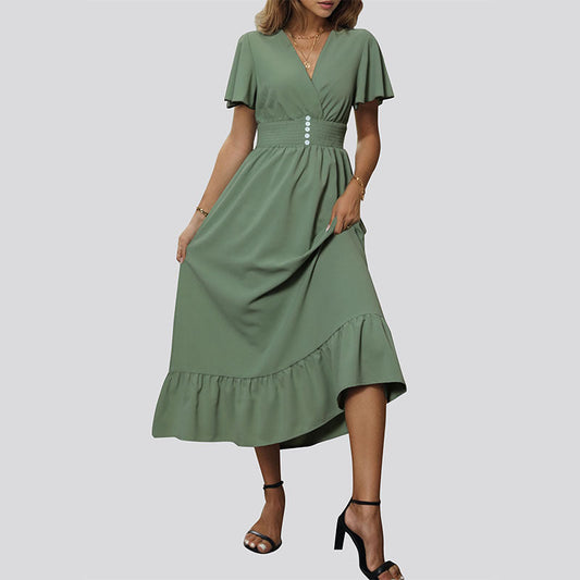 Summer Women Slim Fit Green Dress