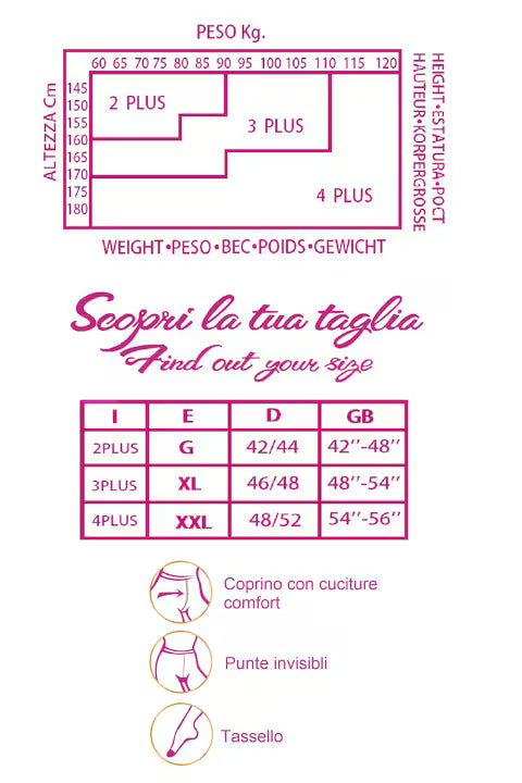 Golden Lady (Italy) Curvy 20 Den - Classic Plus Size Tights for Women