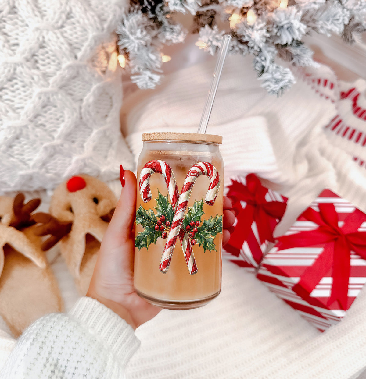 Candy Cane Holly 17oz