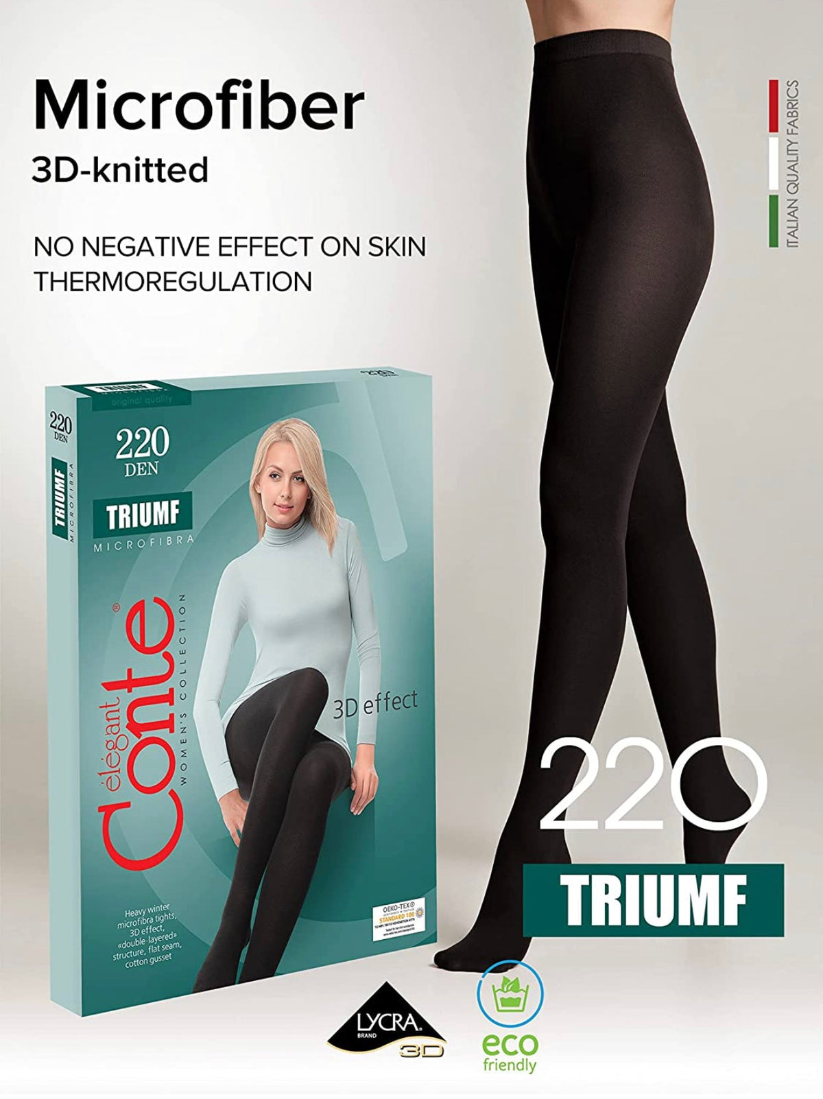 Conte Triumf 220 Den - Microfiber Opaque Winter Women's Tights (8S-58СSP)
