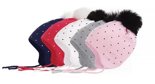 Дитяча шапка подвійного в'язання Conte/Esli з хутряним помпоном - Для дівчаток (16С-96СП)