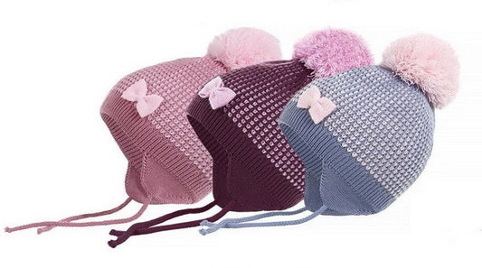 Дитяча шапка подвійного в'язання Conte/Esli з помпонами - Для дівчаток (17С-2СП)