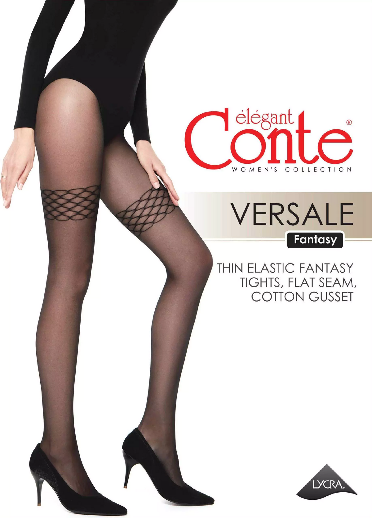 Conte Versale 20 Den - Fantasy Women's Tights with Openwork Stockings Imitation (21С-92СП)