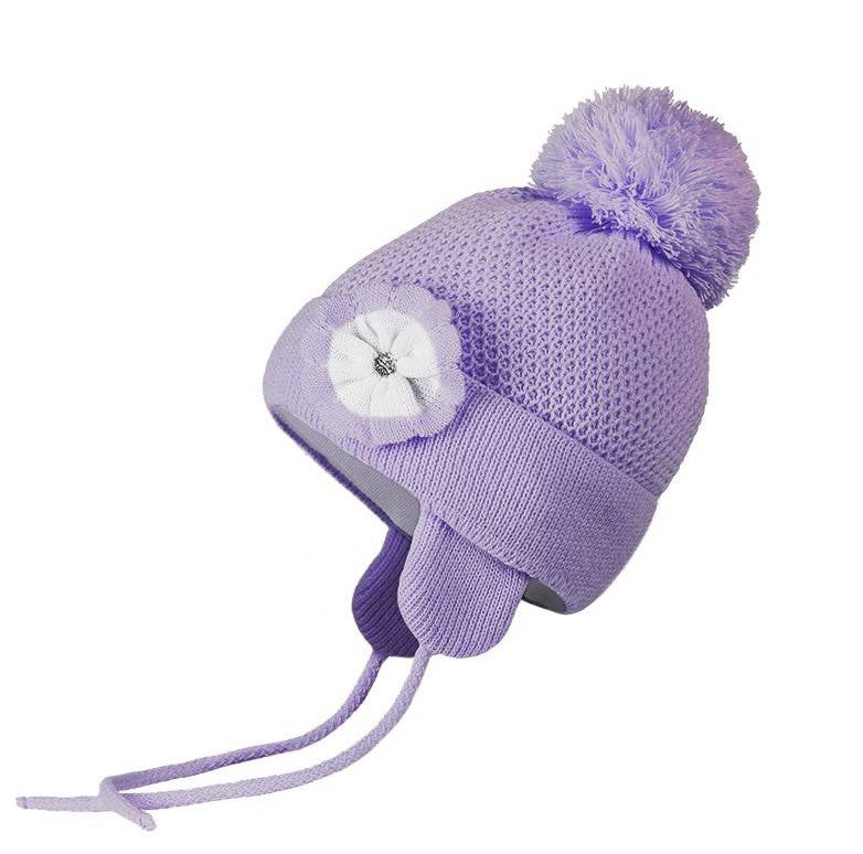Детская шапка Conte/Esli, двойная, с утеплителем, хлопковой подкладкой и помпоном - для девочек (16С-105СП)