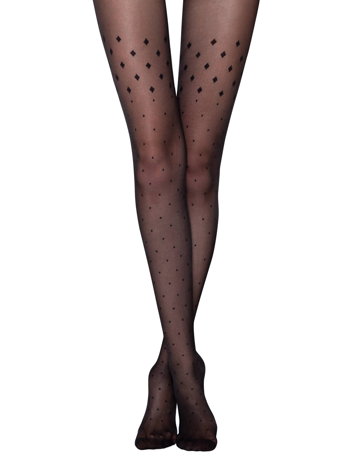Conte Evening 20 Den - Fantasy Women's Tights with pattern "dots and triangles", imitating stockings (21S-93SP)
