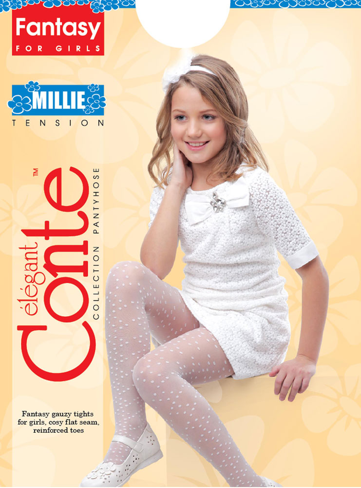 Conte Millie 20 Den - Fantasy Thin Tights for Girls with Polka Dots - 4yr. 6yr. 8yr. (14С-6СП)