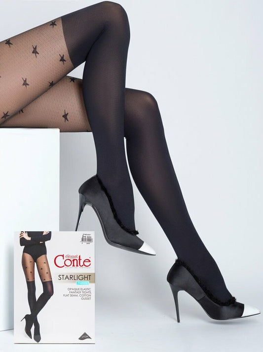 Conte Starlight 60 Den - Fantasy Opaque Women's Tights with a golfs imitate & stars (19С-7СП)