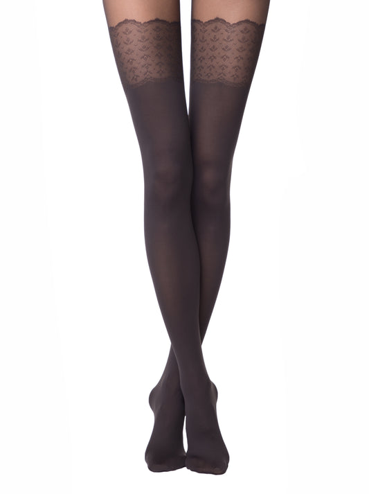 Conte Piano 50 Den - Fantasy Opaque Women's Tights with a Stocking Imitation (14С-96СП)