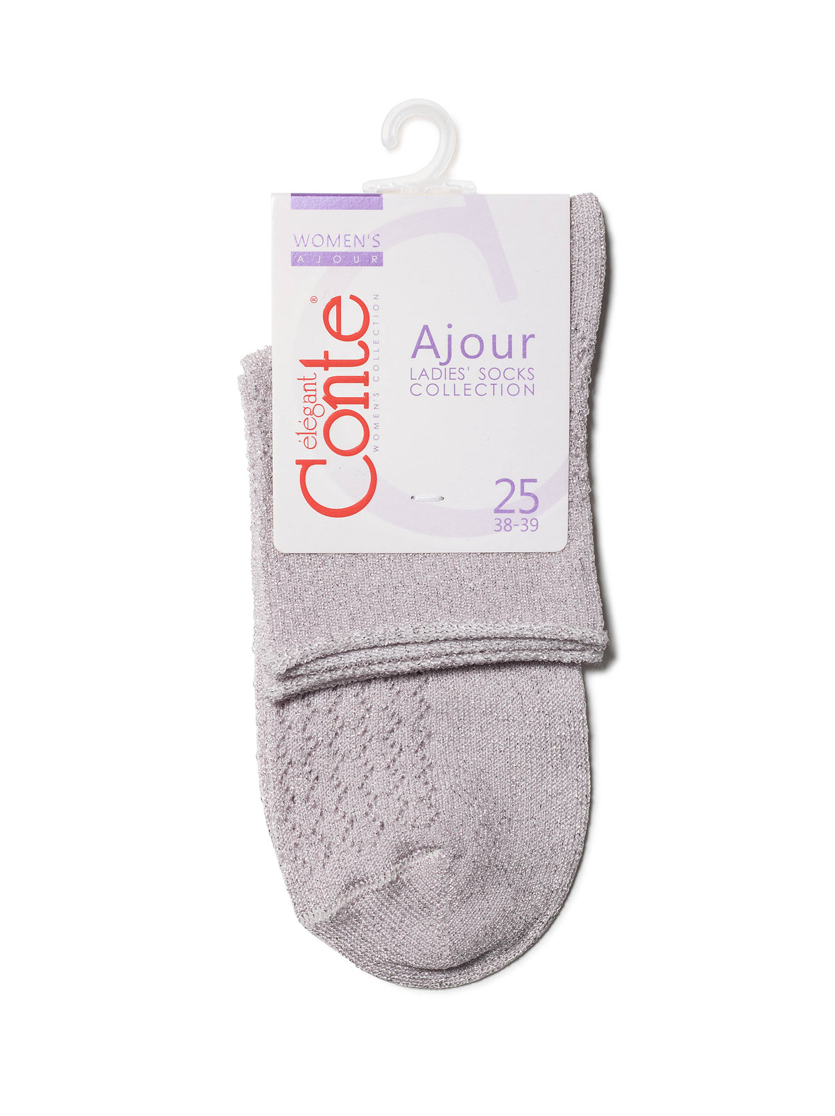 Conte Ajour #19S-186SP(180) - 1 pair Openwork Viscose Women's Socks with Lurex