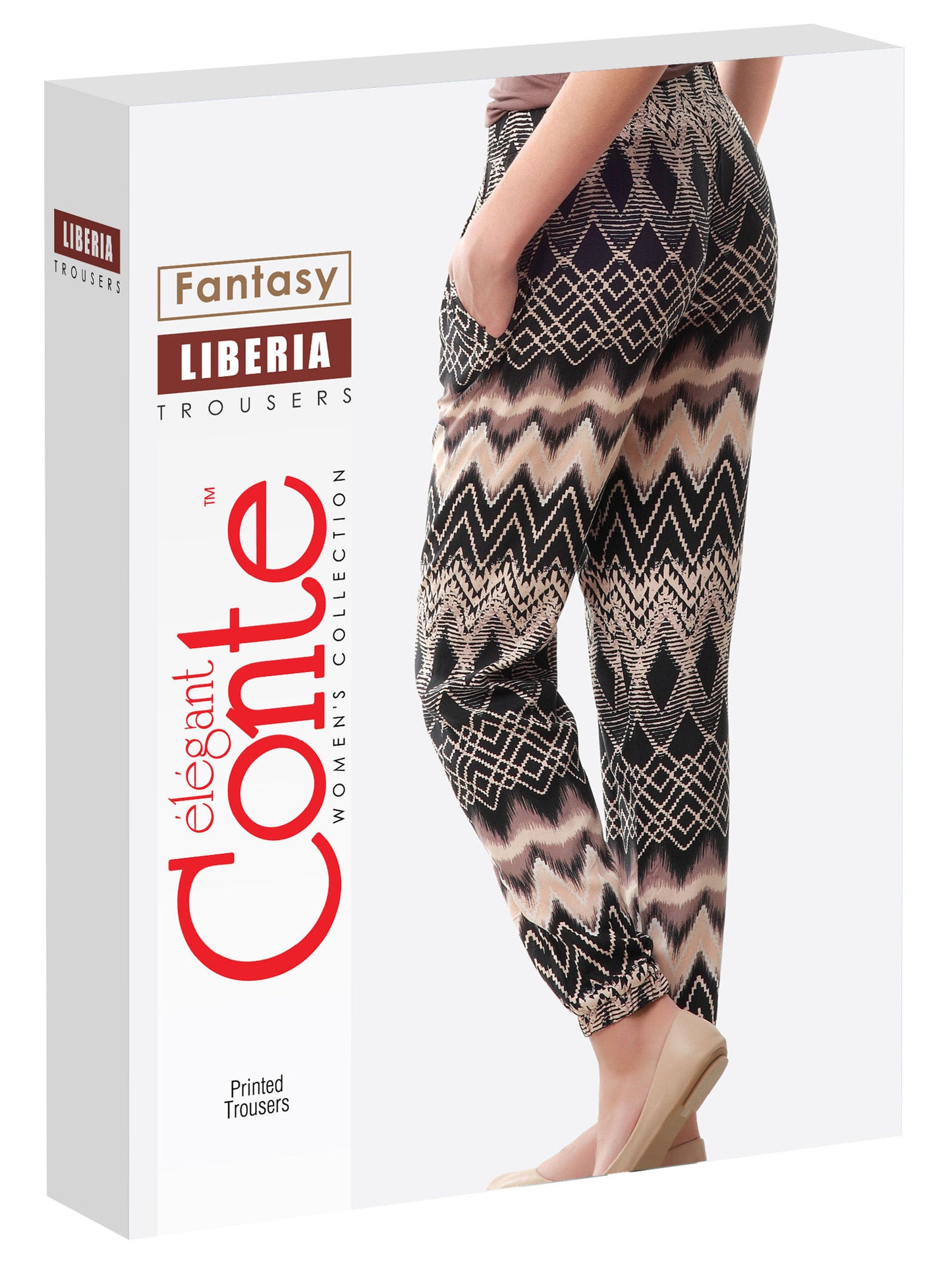 Liberia Conte - Fantasy Relaxed Printed Women's Trousers (14С-559БСП)