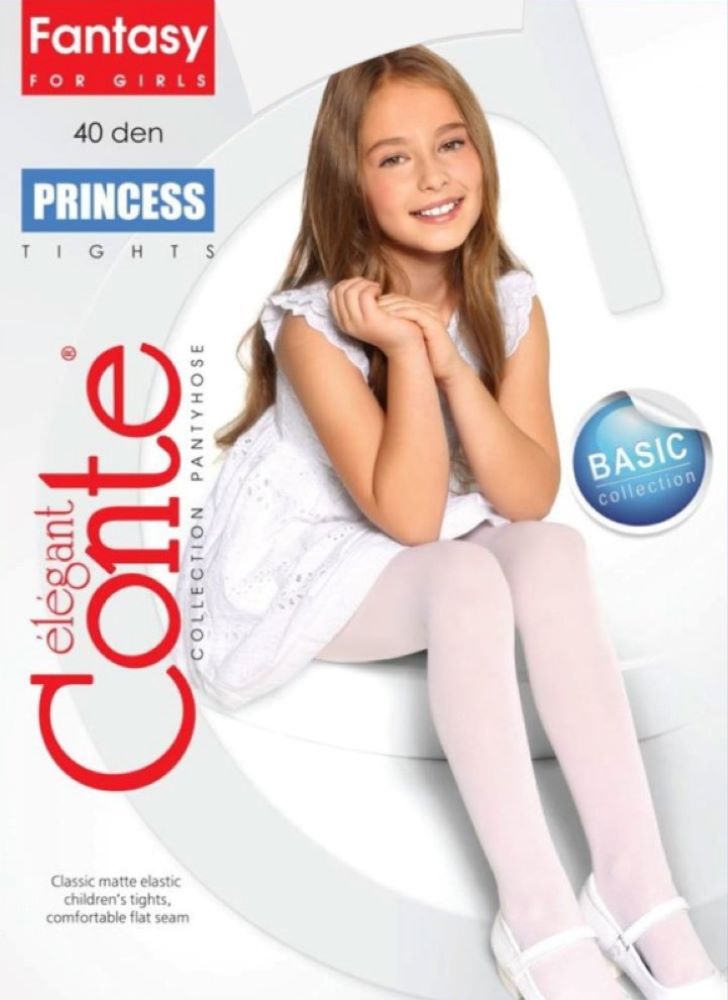 Conte Princess 40 Den - Fantasy Elegant Semi-Opaque Tights For Girls - 4yr. 6yr. 8yr. 10yr. 12yr. (18С-229СП)