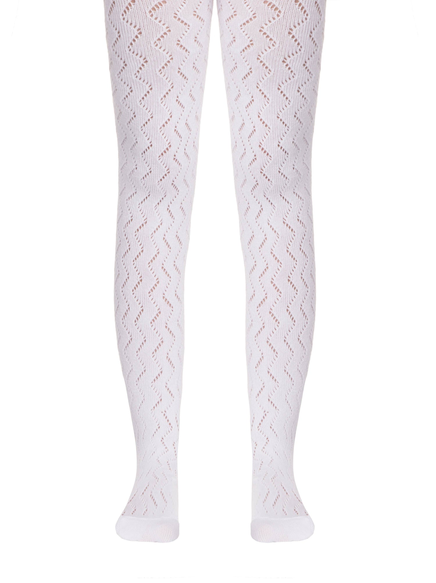 Openwork & Terry Cotton Tights For Girls