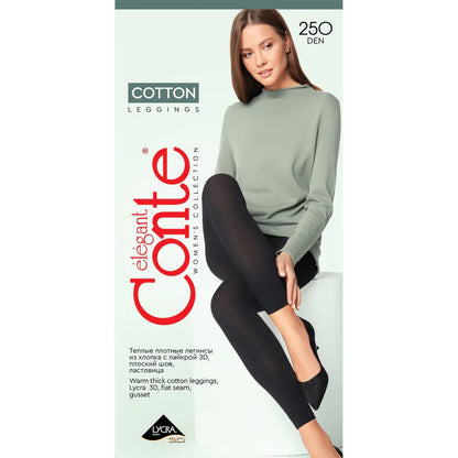 Conte Cotton 250 Den - Warm Opaque 70% Cotton Women's Leggings (7S-39SP)