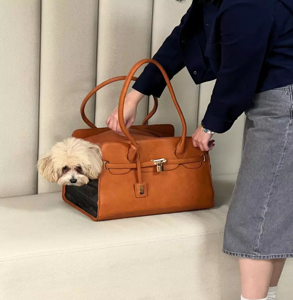 Premium Leather Pet Carrier