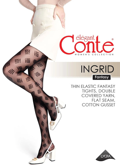 Conte Ingrid 20 Den - Fantasy Women's Tights with geometric pattern (23S-73SP)