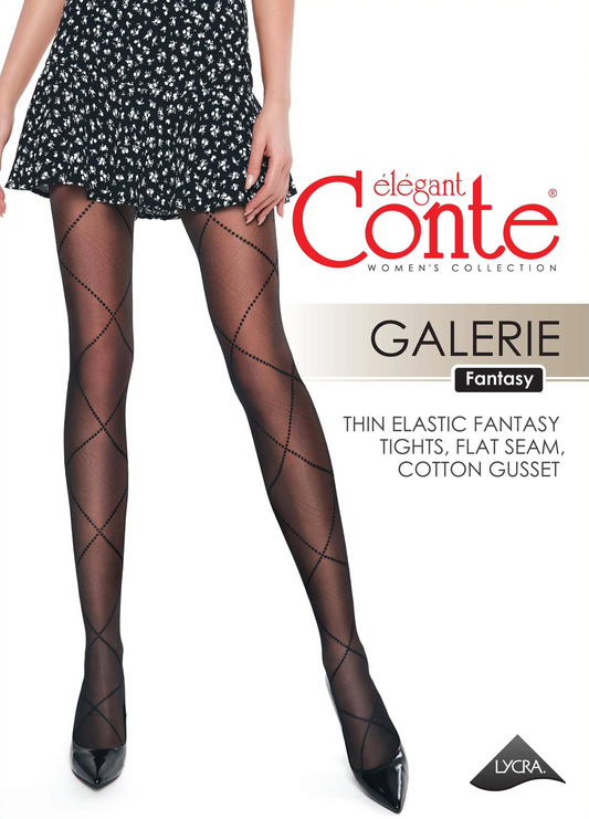 Conte Galerie 20 Den - Fantasy Women's Tights with a rhombus pattern (20С-89СП)