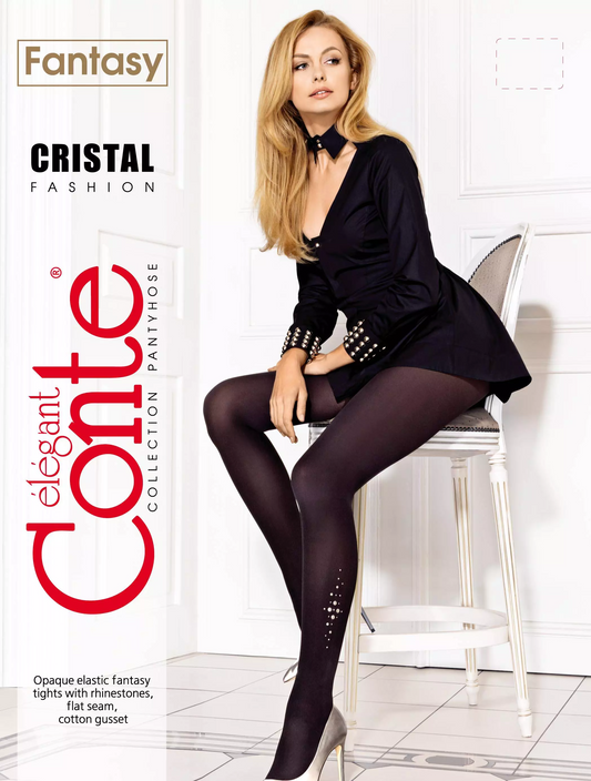 Conte Cristal 50 Den - Fantasy Opaque Women's Tights with rhinestones appliqué (16С-131СП)