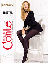 Load image into Gallery viewer, Conte Cristal 50 Den - Fantasy Opaque Women&#39;s Tights with rhinestones appliqué (16С-131СП)
