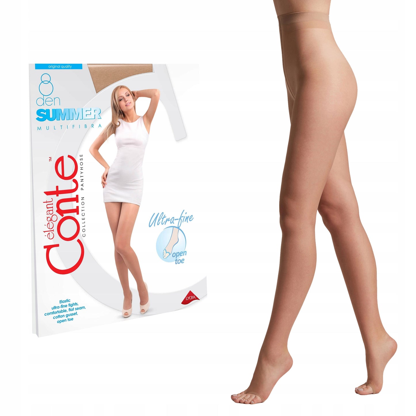 Conte(Poland) Summer 8 Den Open Toe - Ultra-Thin Women's Pantyhose (14S-31SP)