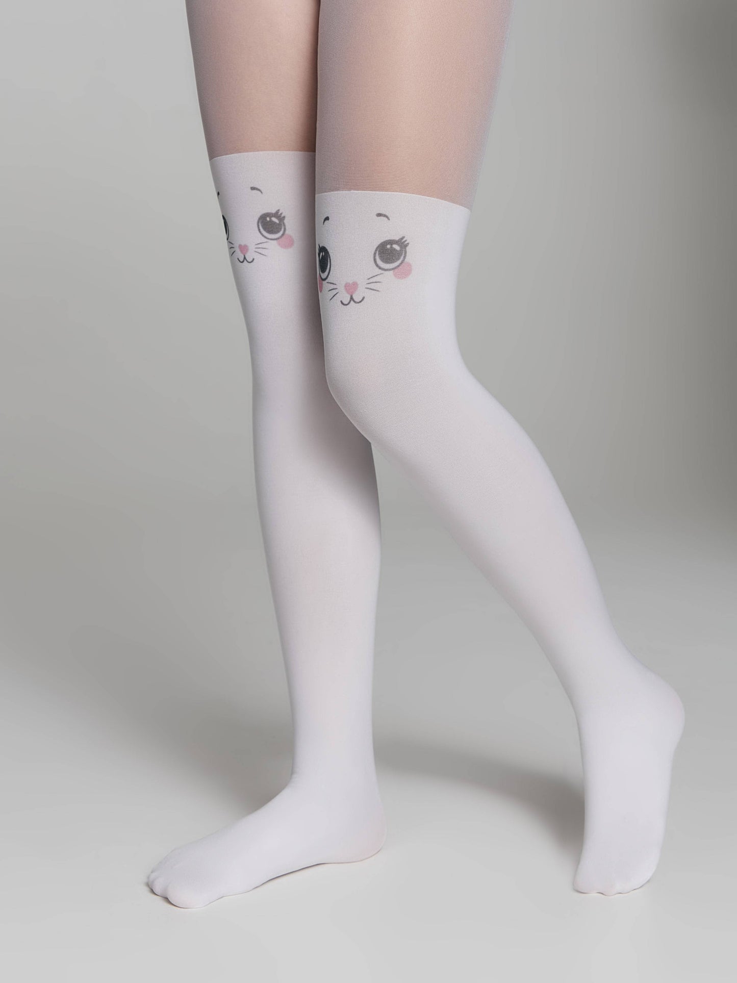 Conte Cat 20/50 Den - Fantasy Tights For Girls with imitation of knee socks & a cat's face - 4yr. 6yr. 8yr. 10yr. 12yr. (21С-108СП)