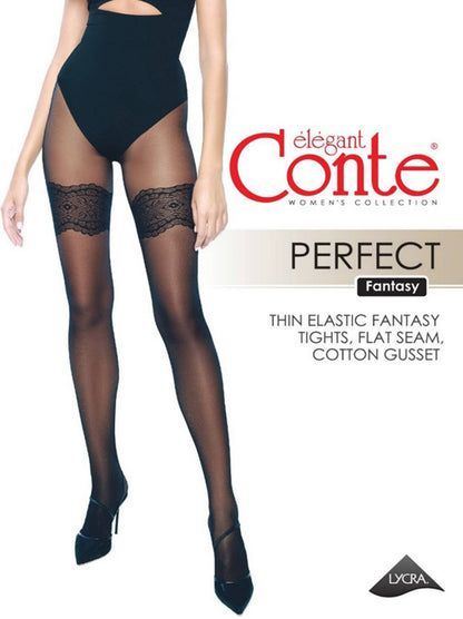 Conte (Poland) Perfect 30 Den - Fantasy Women's Tights with imitation stockings (19C-107/1SP)