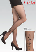 Load image into Gallery viewer, Conte Stars 20 Den - Thin Fantasy Women&#39;s Tights - stars with rhinestones on the ankle (16С-42СП)