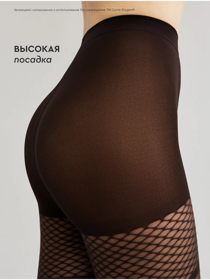 Conte Impulse 60 Den - Fantasy Women's Tights with large mesh and imitation stockings (18S-13SP)