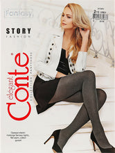 Load image into Gallery viewer, Conte Story 50 Den - Fantasy Opaque Mélange Women&#39;s Tights with vertical pattern (18С-14СП)