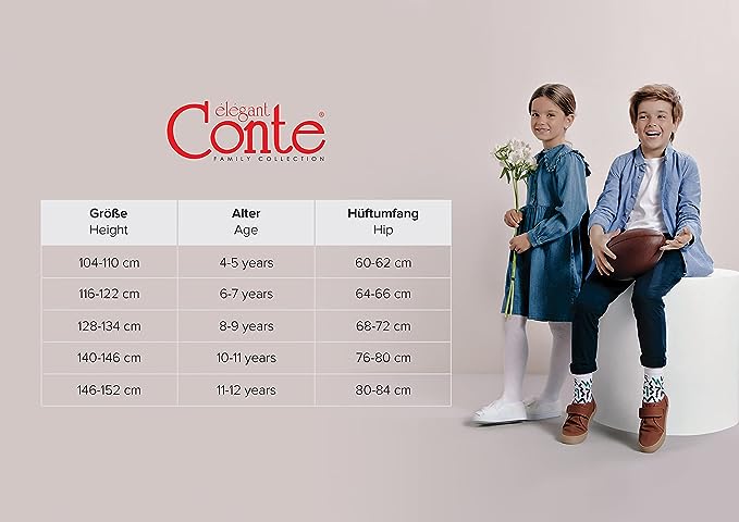 Conte Lolita 60/40 Den - Fantasy Dense Tights For Girls with imitation knee socks - 4yr. 6yr. 8yr. 10yr. 12yr.(22С-3СП)