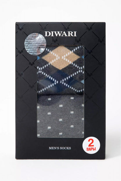 Conte DiWaRi #17S-68SP(719) - Cotton Men's Socks Gift Box (2 pairs pack)