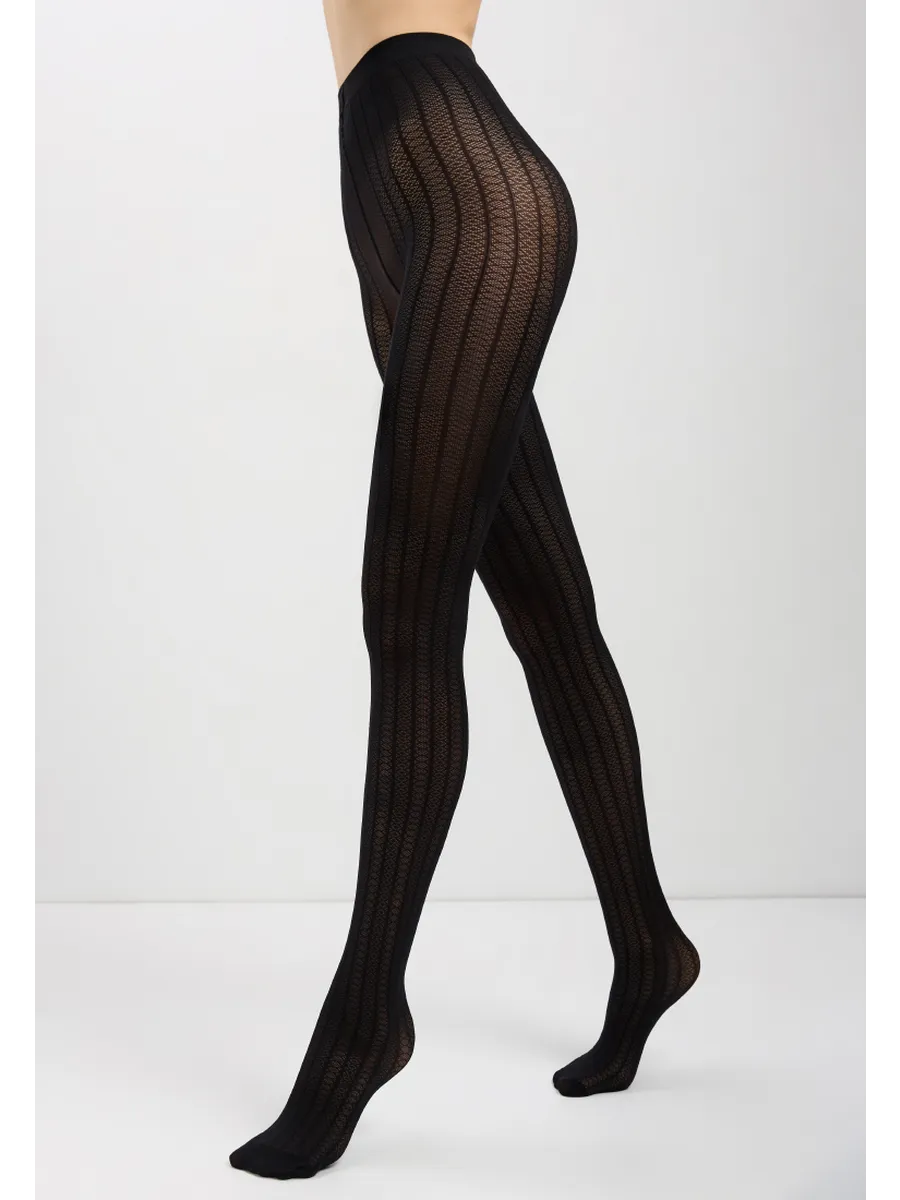 Conte Lacy Line 30 Den - Fantasy Women's Tights with openwork pattern and vertical stripes (22S-134SP)