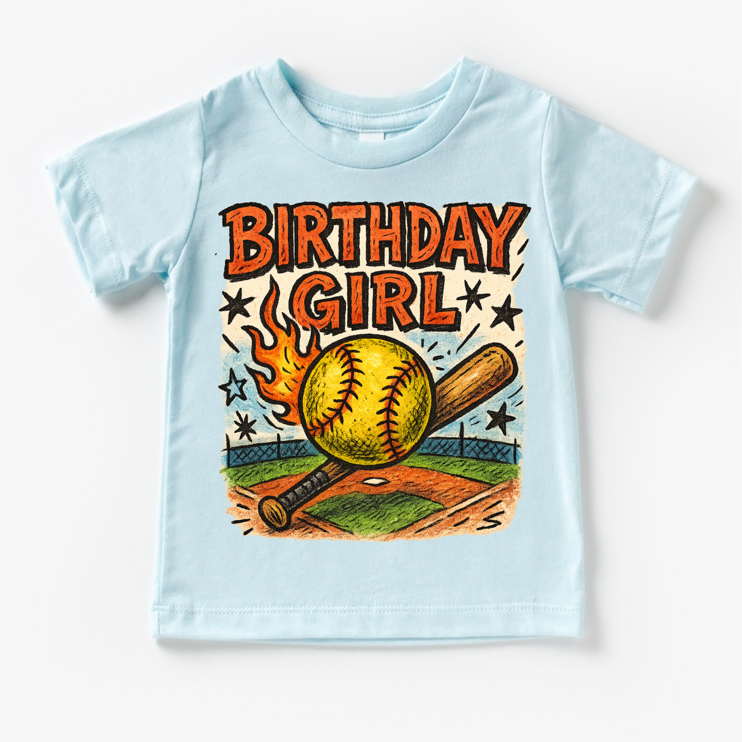 Girls Softball Birthday Shirt - Girls Birthday Tee