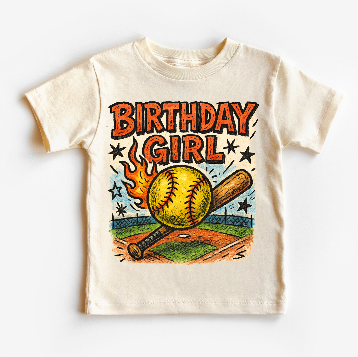 Girls Softball Birthday Shirt - Girls Birthday Tee