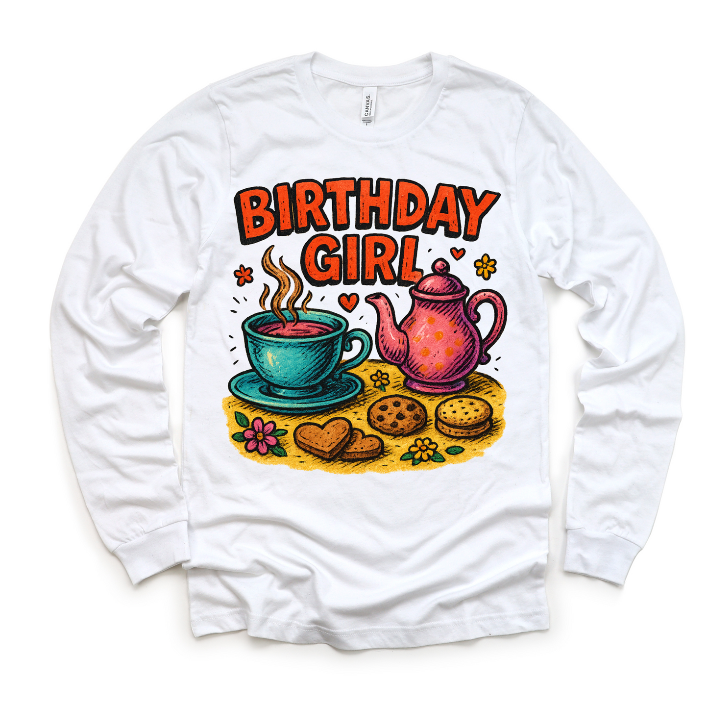 Girls Tea Party Birthday Shirt - Girls Birthday Tee