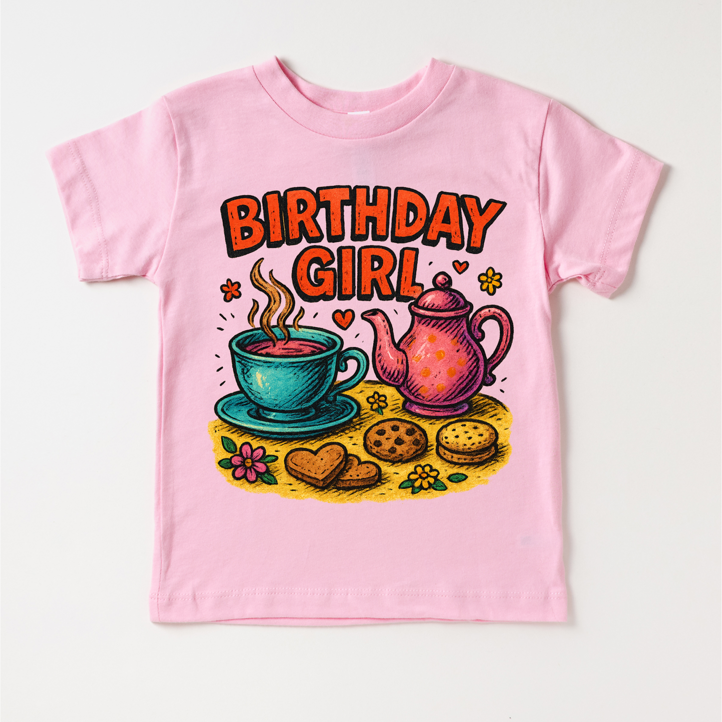 Girls Tea Party Birthday Shirt - Girls Birthday Tee