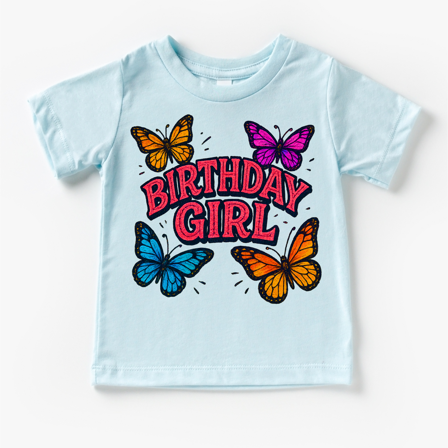 Girls Butterfly Birthday Shirt - Girls Birthday Tee