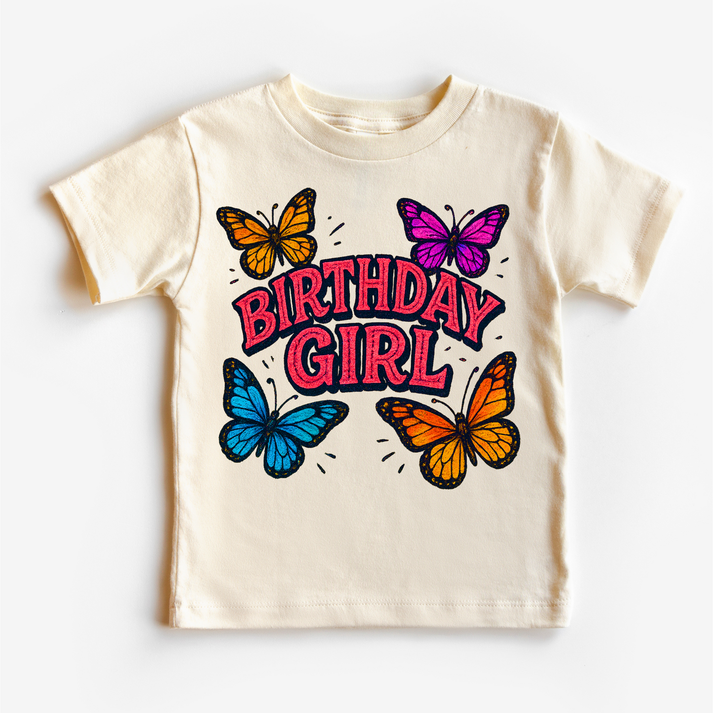 Girls Butterfly Birthday Shirt - Girls Birthday Tee