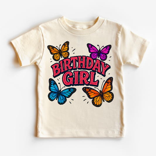 Girls Butterfly Birthday Shirt - Girls Birthday Tee
