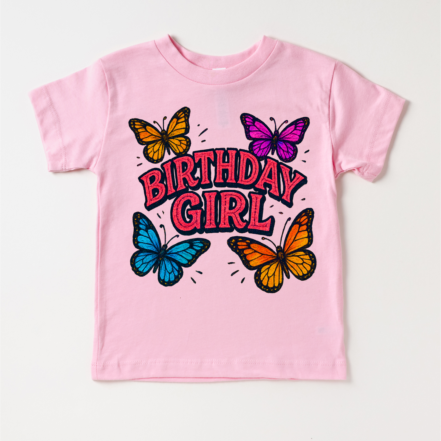 Girls Butterfly Birthday Shirt - Girls Birthday Tee