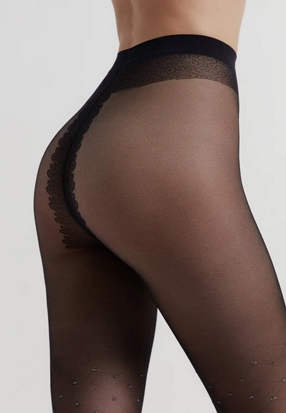 Conte Lusso 20 Den - Fantasy Women's Tights with diamond pattern & lurex polka dots (20S-92SP)