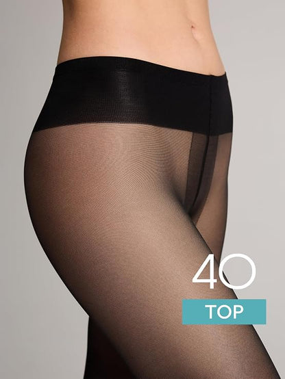 Conte Top 40 Den - Classic Women's Tights Sheer to Waist T-top Low Waist (8S-64SP)